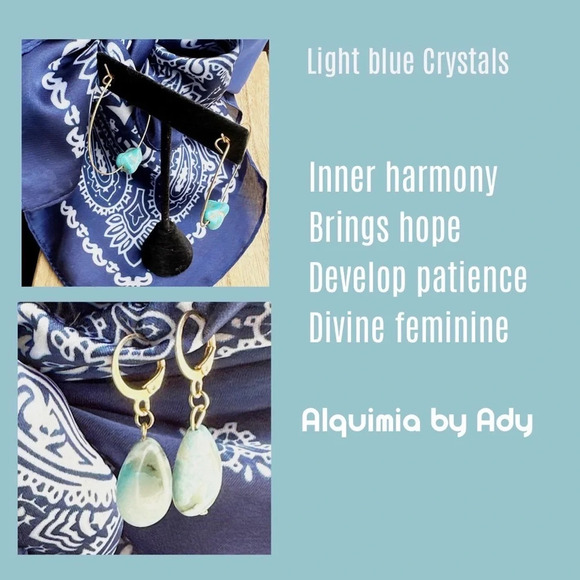 Turquoise purple bohemian dangle earrings - Picture 3 of 5